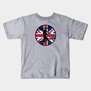 Great Britain Flag Baseball GB Distressed Kids T-Shirt